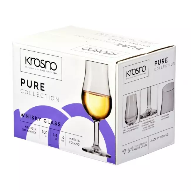 Kieliszki do degustacji whisky Krosno Pure 110 ml opakowanie